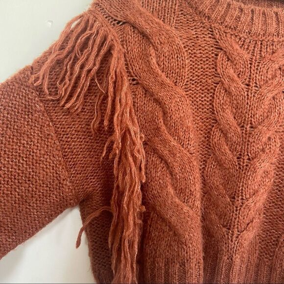 Urban Outfitters Fringe Crop Rust Sweater Size XS - Picture 6 of 8
